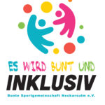 Logo der Bunten Sportgemeinsachft Neckarsulm. Es sind zwei Männchen zu sehen und viele bunte Kreise.